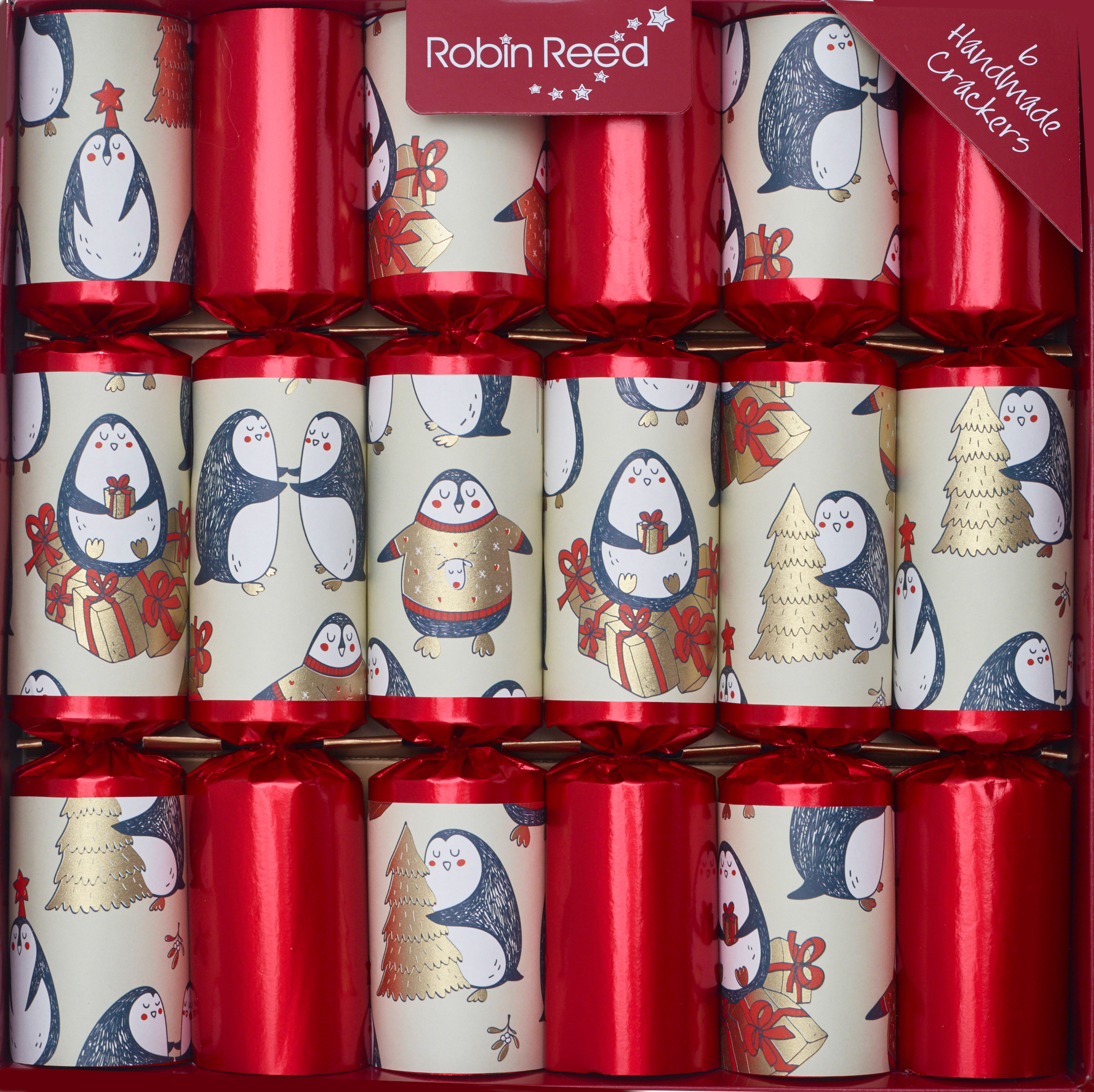 Picture of Christmas Crackers - 6 Christmas Crackers for Children - Penguin Party