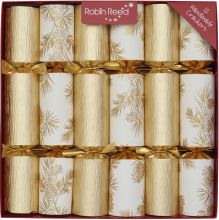 Picture of Christmas Crackers - 12 Classic Christmas Crackers - Gold Glitter Foliage